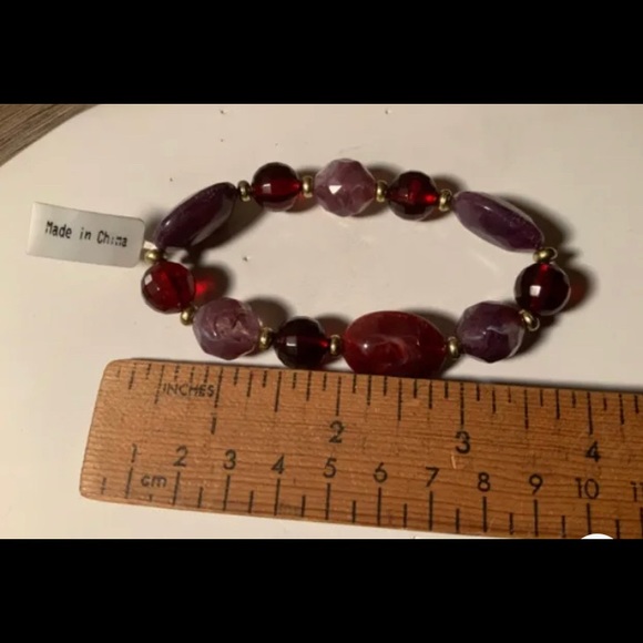 Robert Rose Berry Beaded Goldtone Stretch Bracelet QVC - Picture 6 of 7
